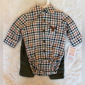 •NWT• Carter's | Plaid Bodysuit with Corduroy Pants | Size: Newborn